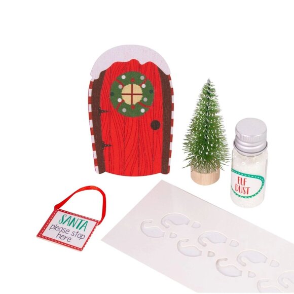 Magical Elf Door Christmas Gift Set Elf Door Set Santa Sign Tree Kids - Picture 2 of 6